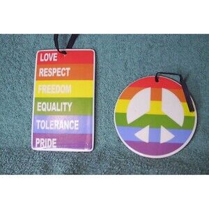 2 Holiday Time Ceramic LGBTQ Pride Ornaments